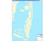 Miami Beach Wall Map Basic Style 2022